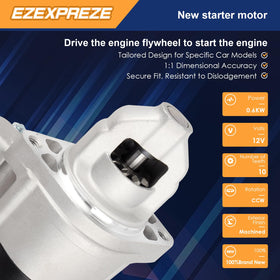 Ezexpreze starter mounting flange closeup showing precise bolt alignment