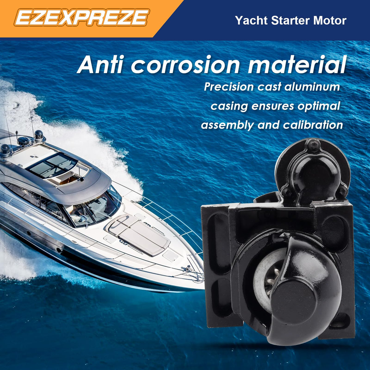 E EZEXPREZE starter side profile demonstrating compact casing for tight engine bays