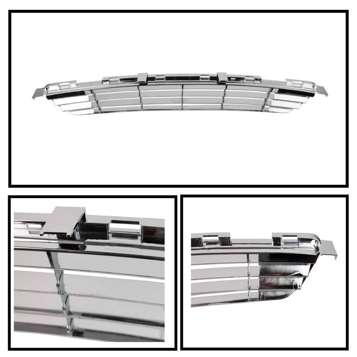 EzMech grille next to ruler size comparison showing dimensions and easy replacement benefit