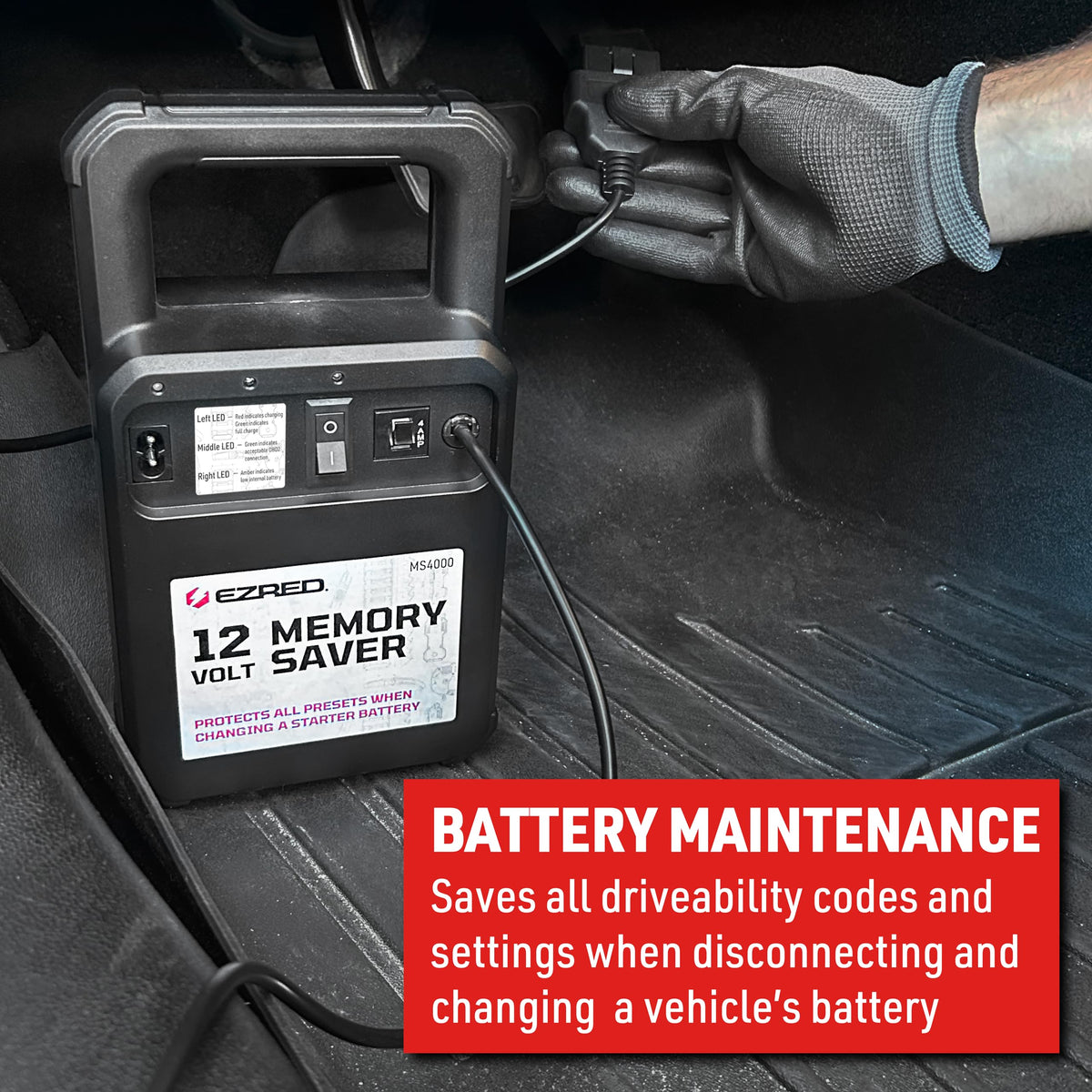 EZRED MS4000 internal sealed battery exposed, enabling reliable memory backup