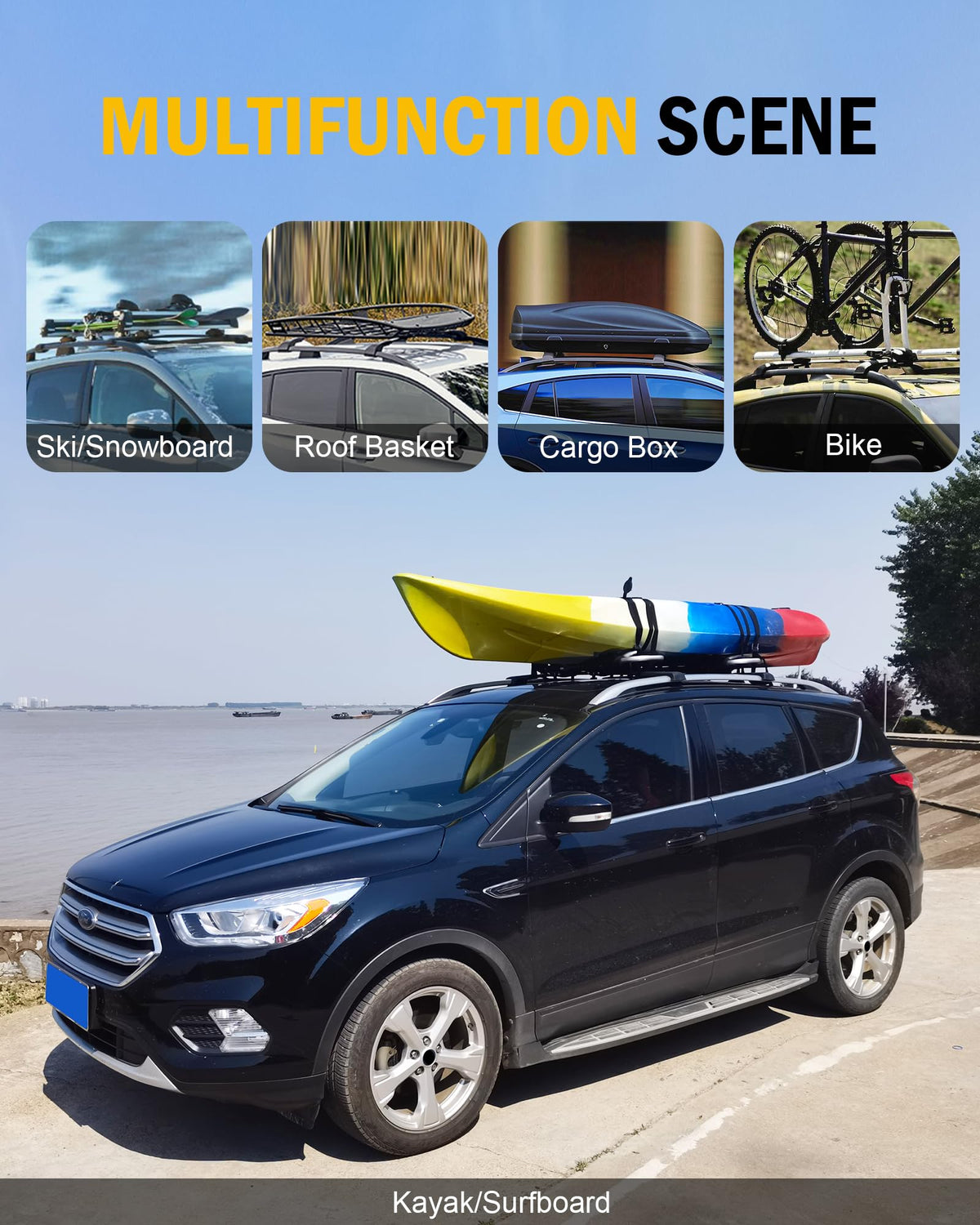 EZREXPM with rooftop cargo box increasing storage on Subaru