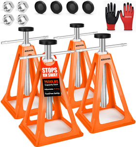 EZUVITA front view of four stabilizer jacks showing durable build and orange finish