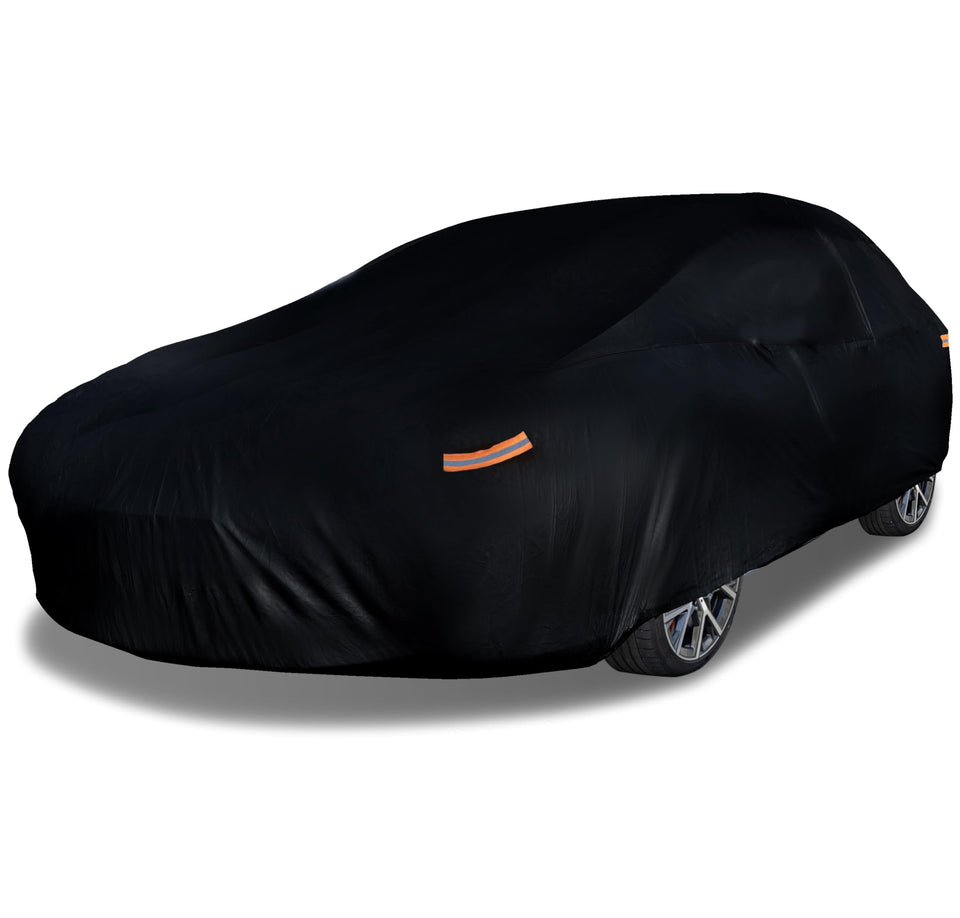 EzyShade C4 front view on sports car showing full-body protection and weather resistance