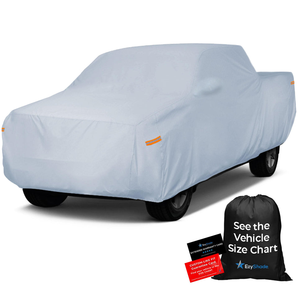 EzyShade front full view showing cover fitted on pickup for full outdoor protection