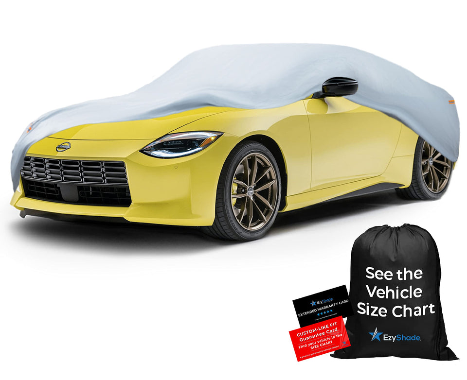EzyShade front view on sports car showing snug fit and full protection