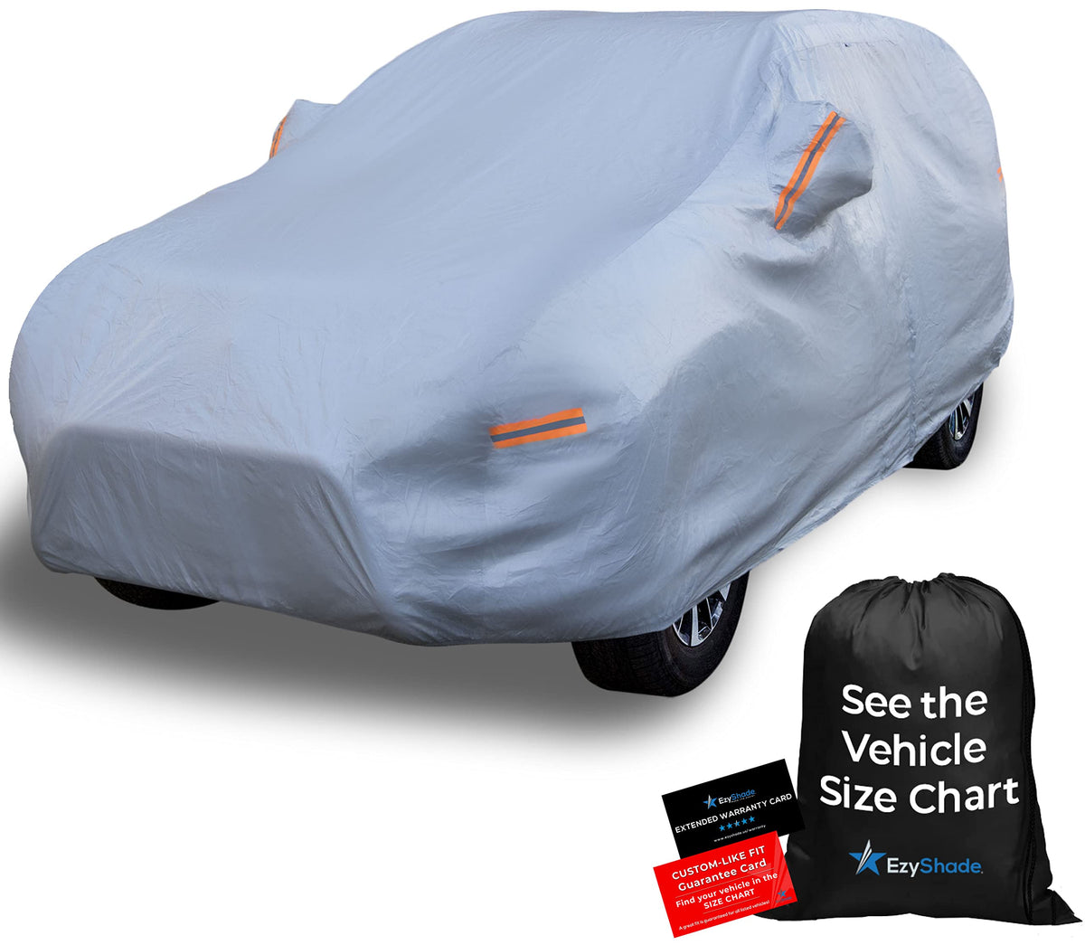 EzyShade front view on SUV showing full coverage and waterproof protection