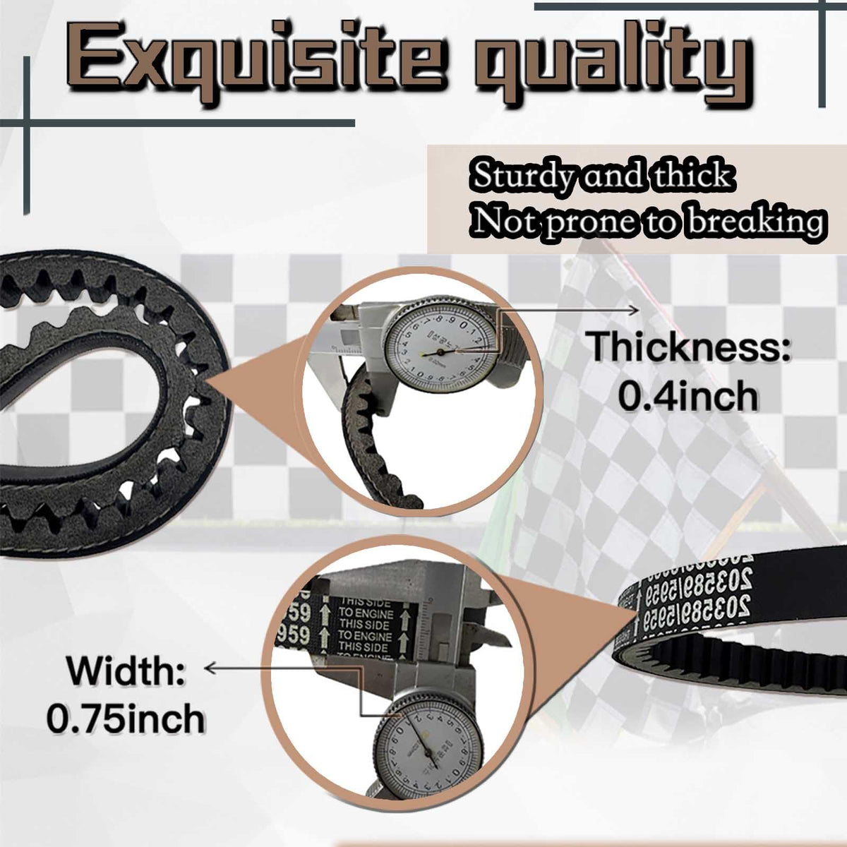 F-LptStor side view highlighting finely ground sidewalls for smooth pulley contact and lower noise
