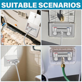 F-pianwe installed in an RV shower demonstrating space-efficient practical use