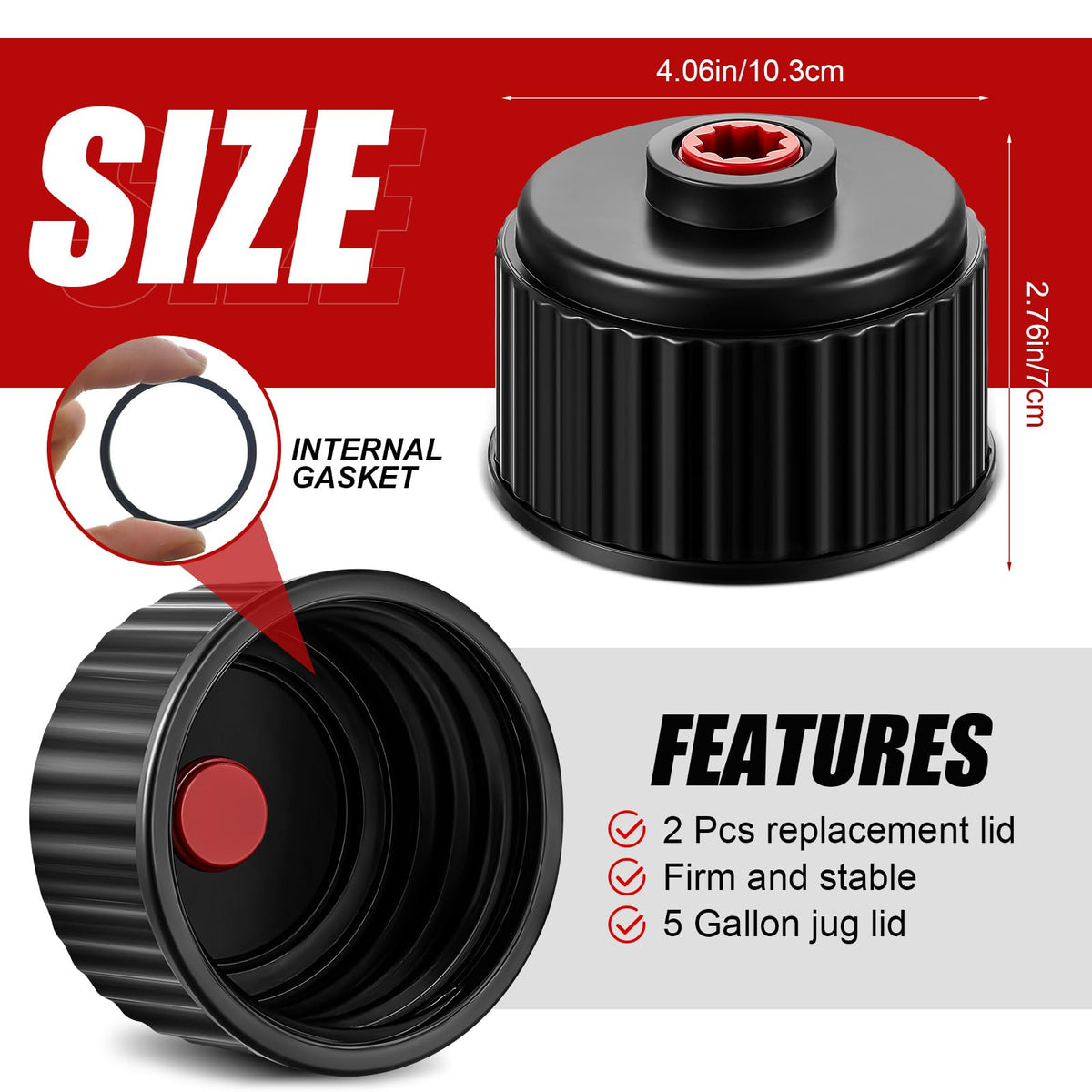 Fabbay closeup of cap gasket highlights secure leak-prevention benefit