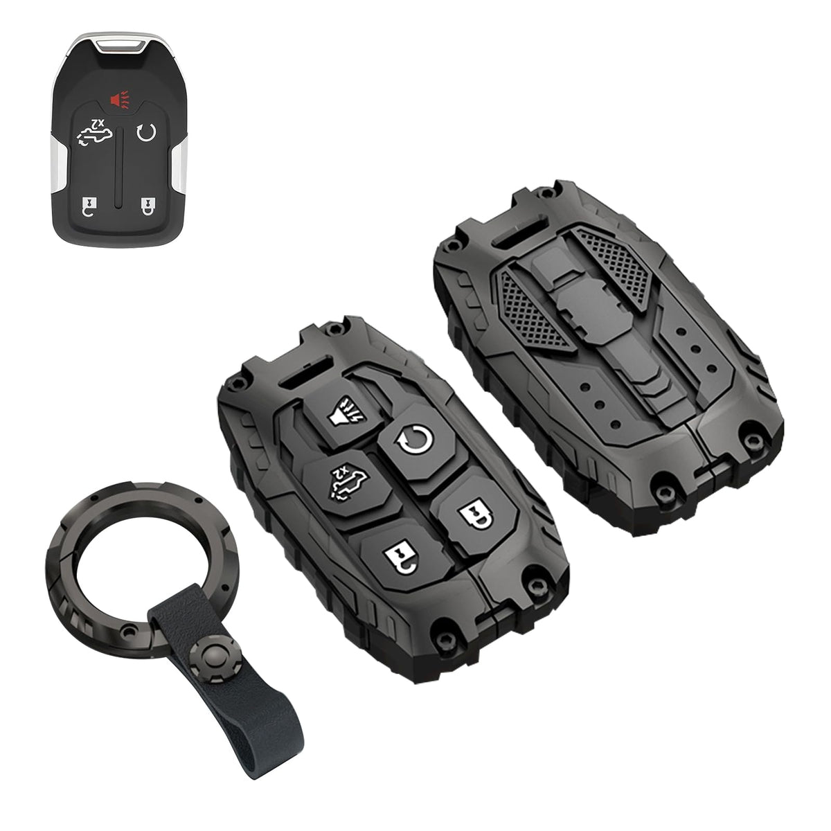facaizhu front view key shell showing full coverage and premium protection