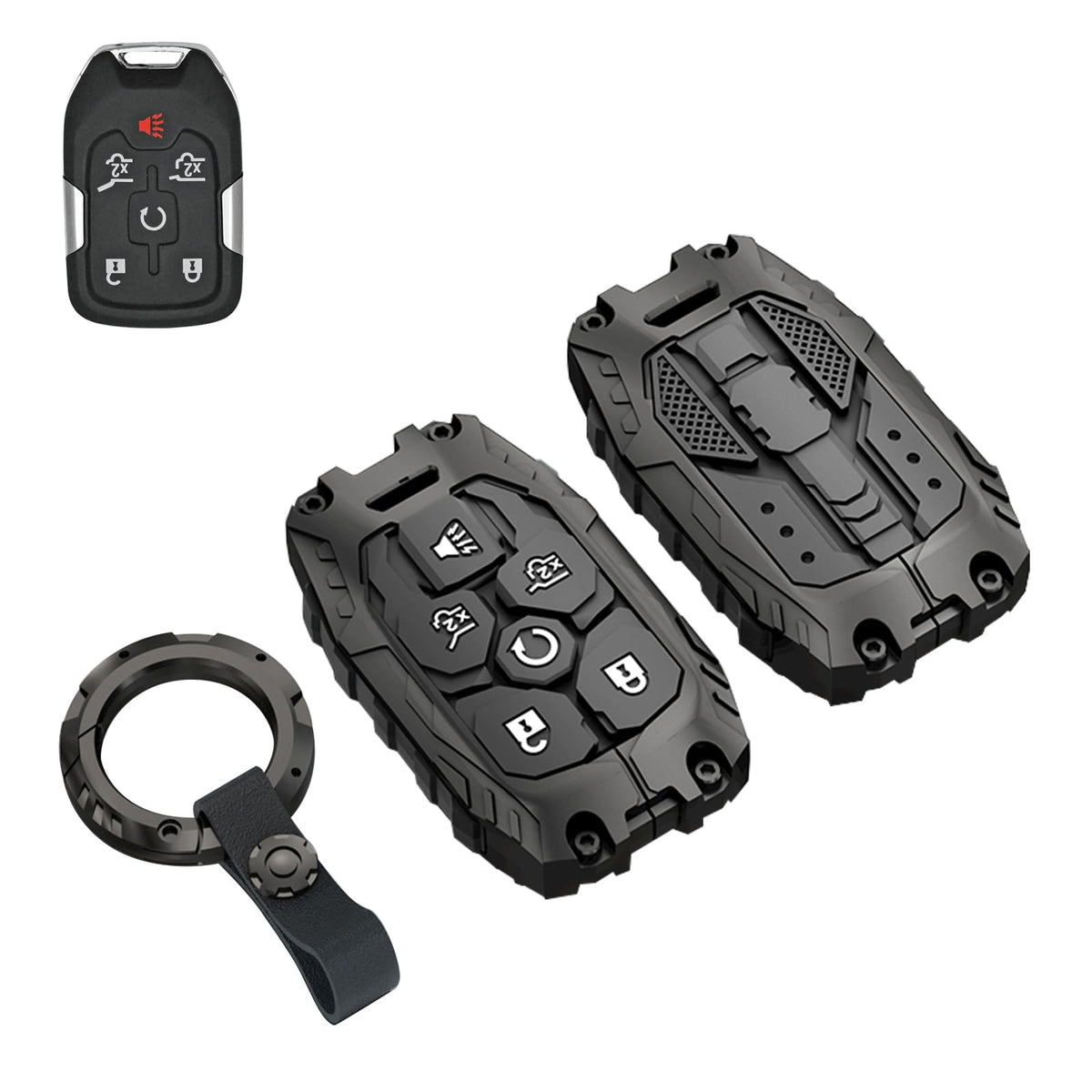 facaizhu front view zinc-alloy key shell shows durable finish and protection