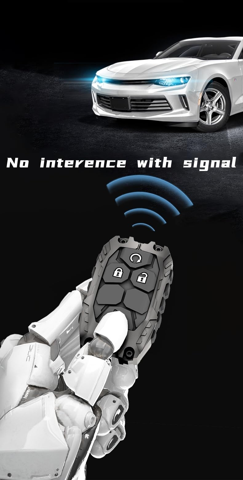 facaizhu installed on GMC key demonstrating retention and full button access