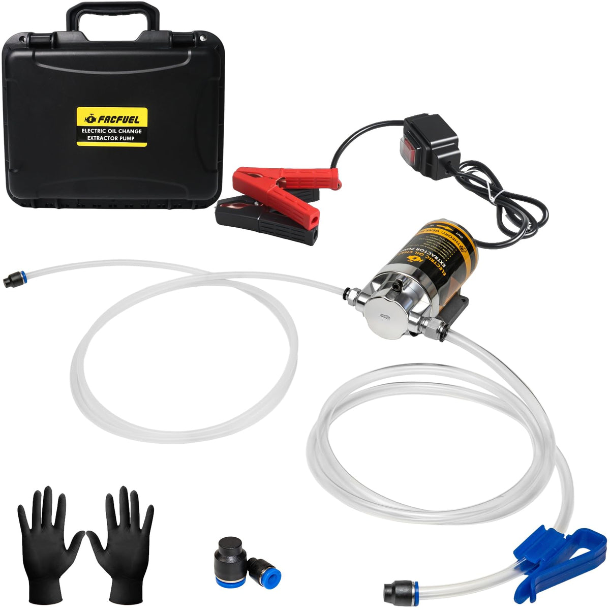 FACFUEL front view of complete pump kit showing organized storage box and components benefit portability