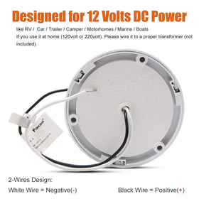 Facon connection wiring backside image illustrating simple two-wire 12V installation