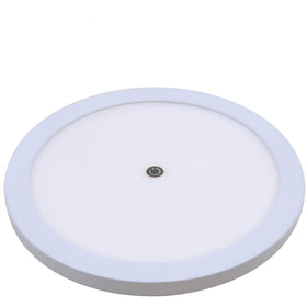 Facon front view of ceiling dome light showing sleek housing and benefits of compact design