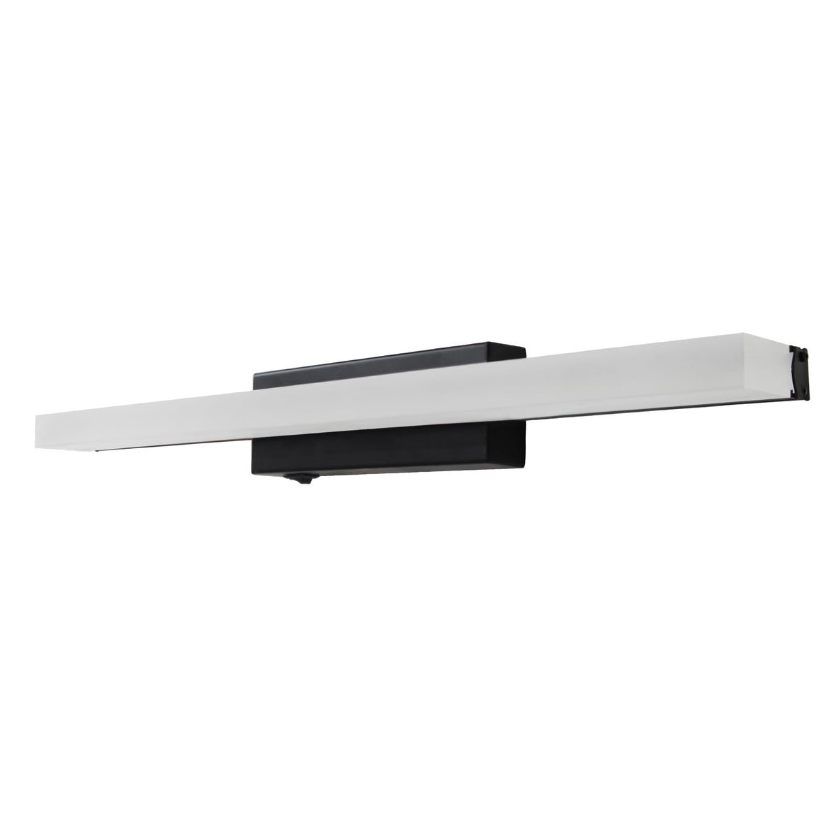 Facon front view matt black vanity light showing sleek finish and neat profile