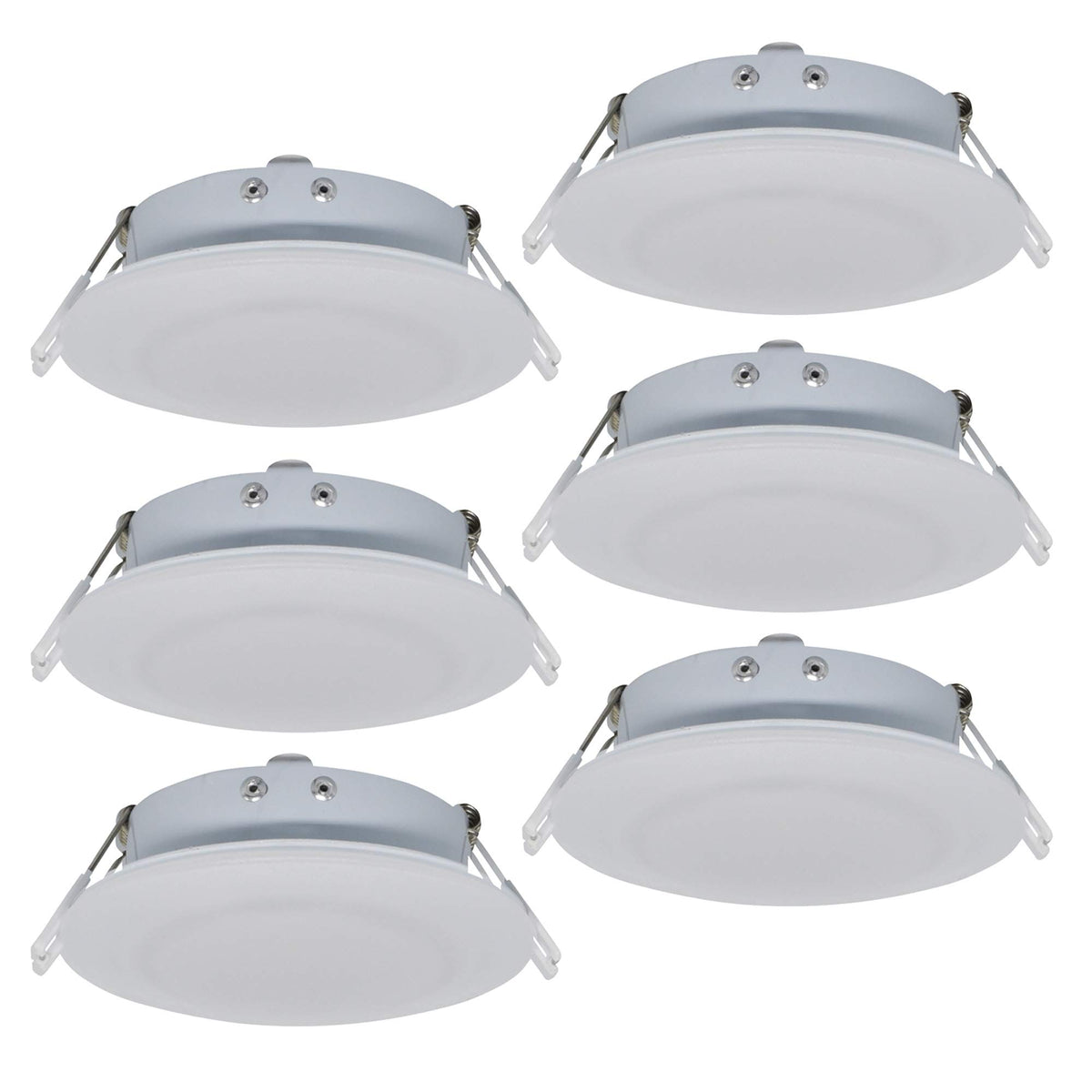 Facon puck light front view showing warm glow and clean bezel benefit ambient lighting