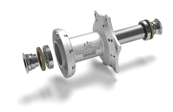 Factory Links bearings installed in front hub in-use showing restored wheel performance
