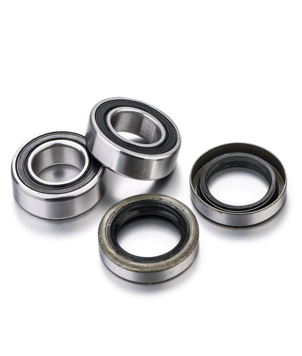 Factory Links kit box front showing complete rear bearing kit and fitment details, durable replacement benefit