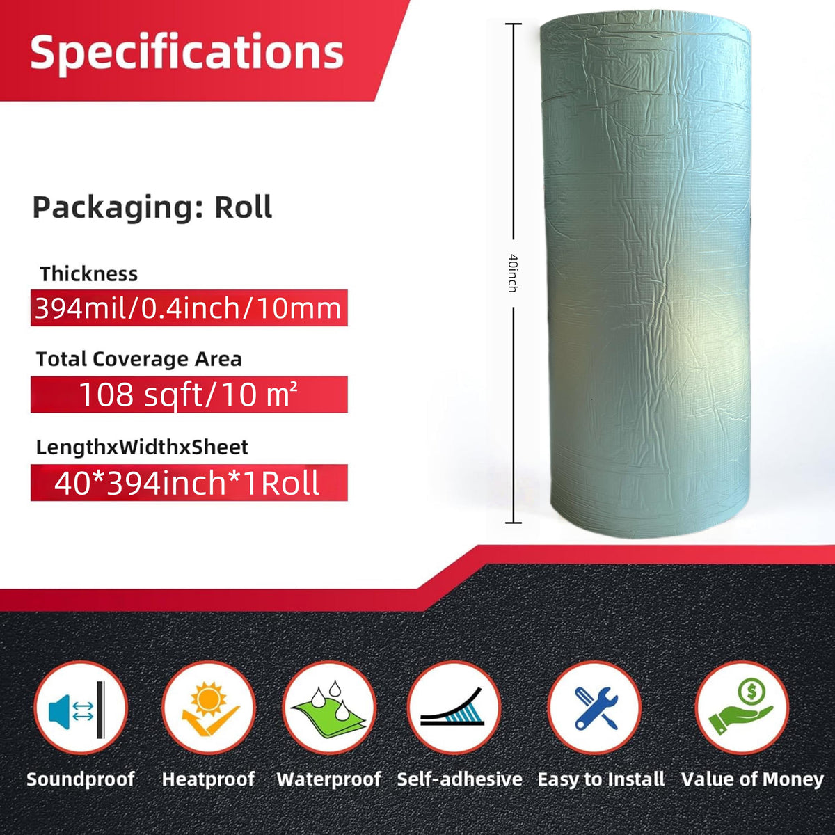 FADUOALI adhesive back detail showing strong bond for easy install