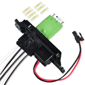 FAERSI blower motor resistor front view showing connector and mounting points for easy fit verification
