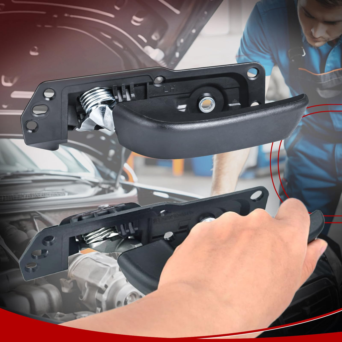 FAERSI handle in vehicle interior lifestyle shot showcasing seamless match