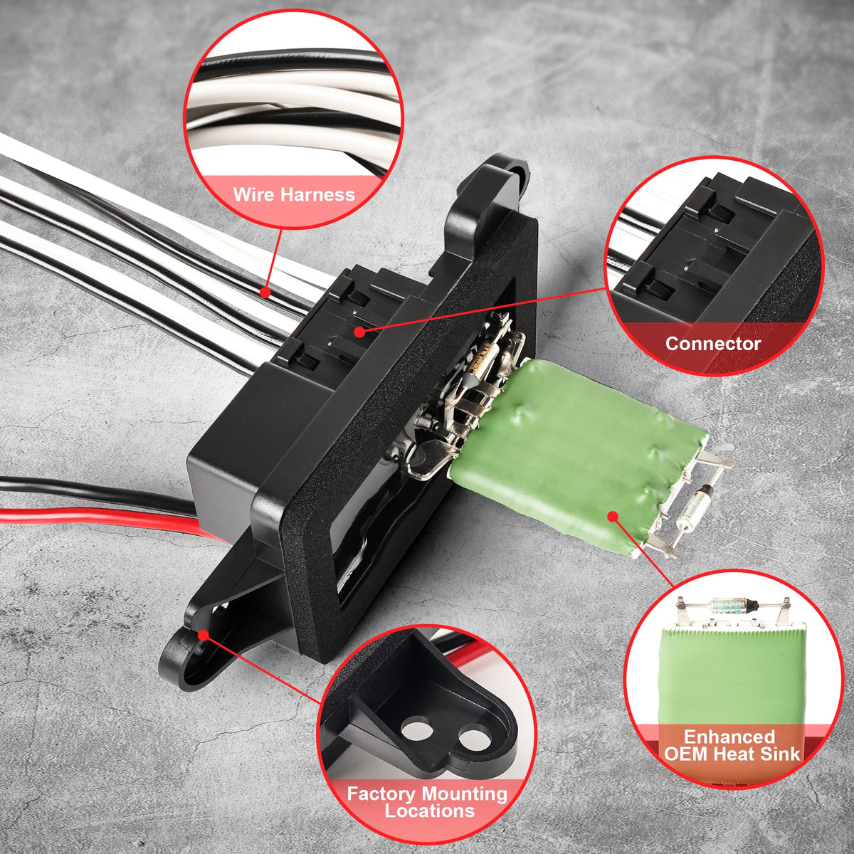 FAERSI resistor terminal detail showing durable contacts for reliable electrical flow