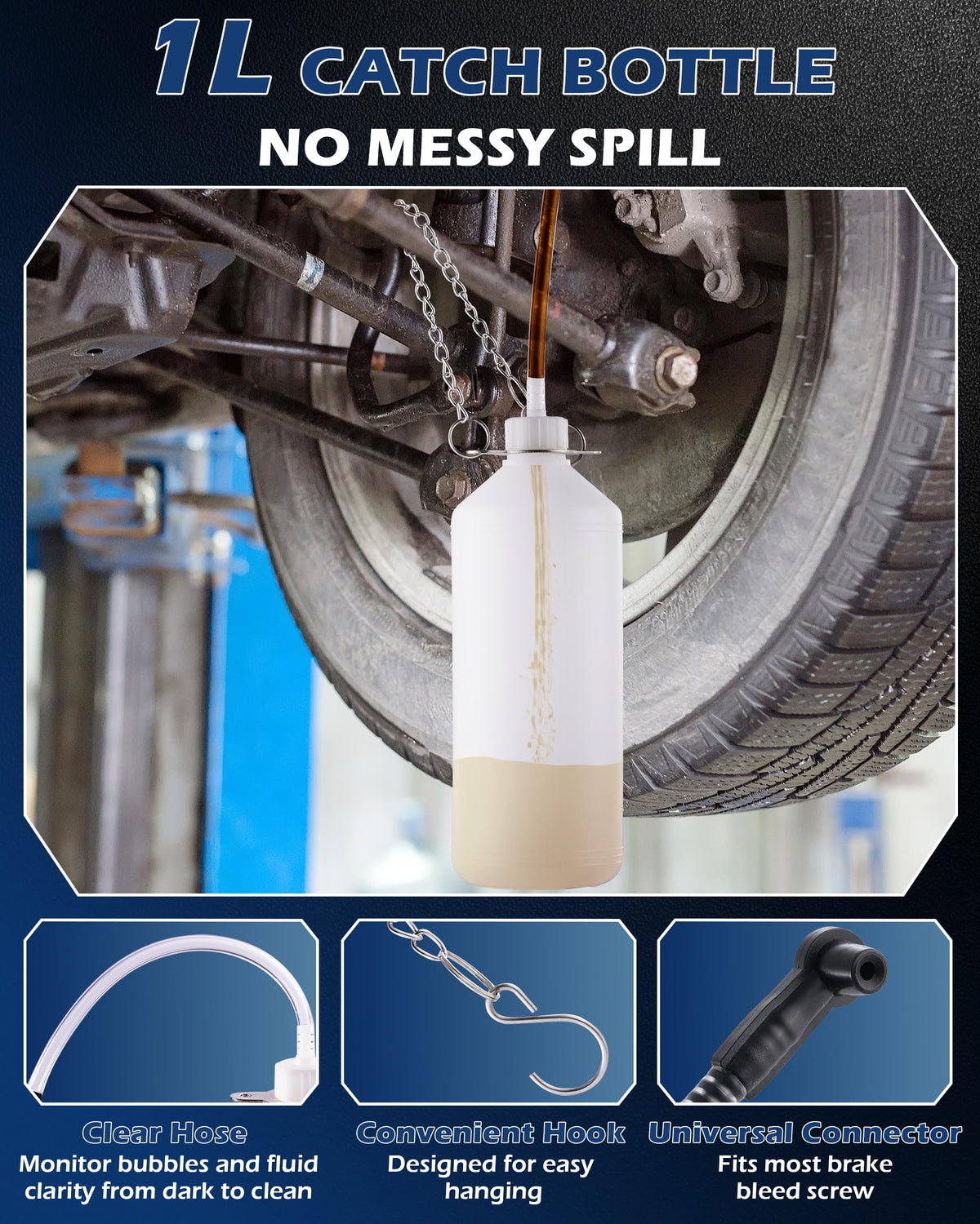 FAITIO 1L catch bottle detail showing corrosion-resistant collection safety