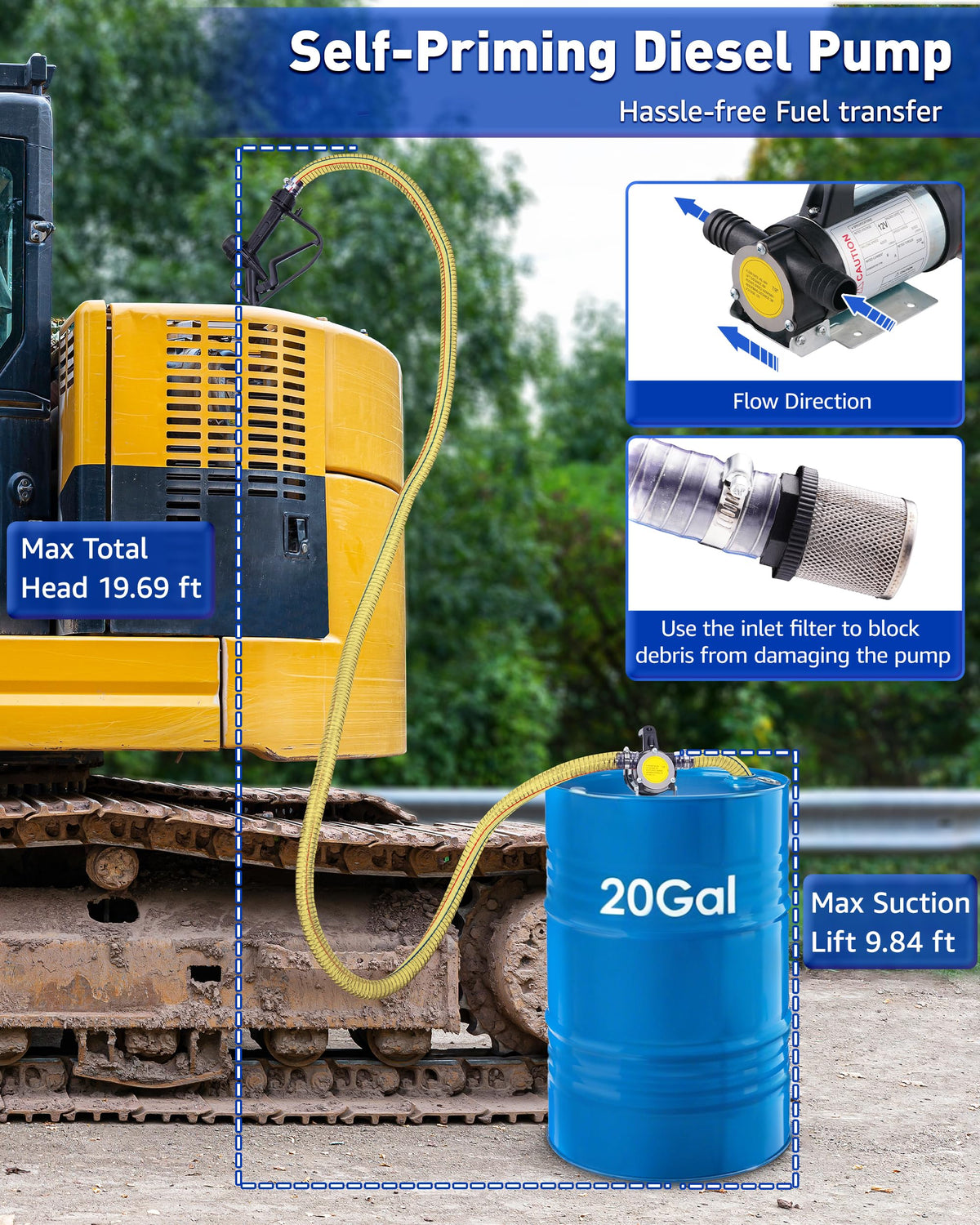 FAITIO adjustable nozzle image showing controlled flow and spill reduction