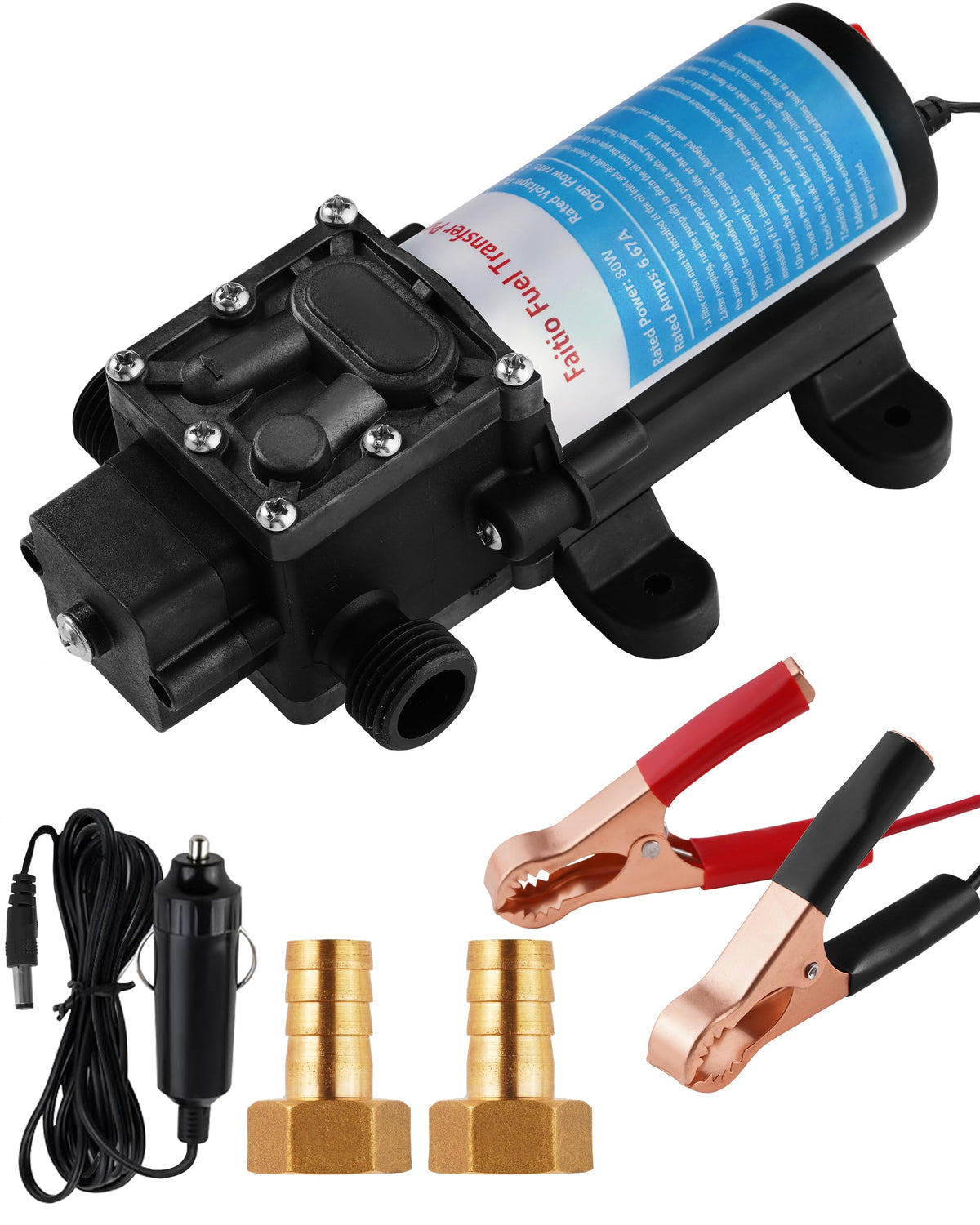 FAITIO front view with hoses showing compact durable pump for easy transport