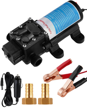 FAITIO front view with hoses showing compact durable pump for easy transport