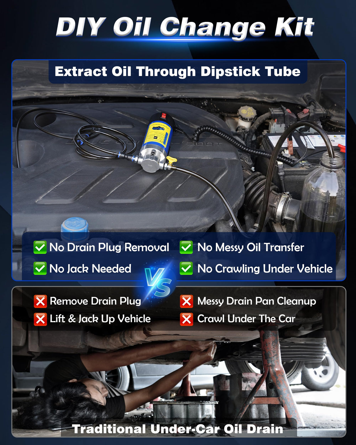 FAITIO hose close-up with durable tubing and fittings for leak-resistant extraction