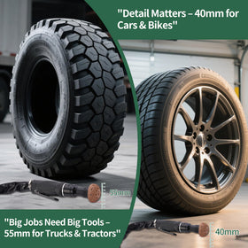 FAITIO tool in use buffing tire surface for cleaner patch prep