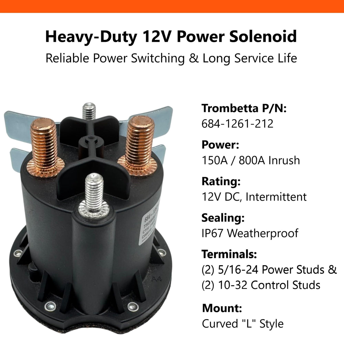 FalconSupply Trombetta power and control terminals with flange nuts for secure connection