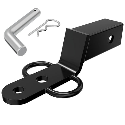 Famiron front view of 2-inch 3-way hitch adapter showing solid construction and versatility