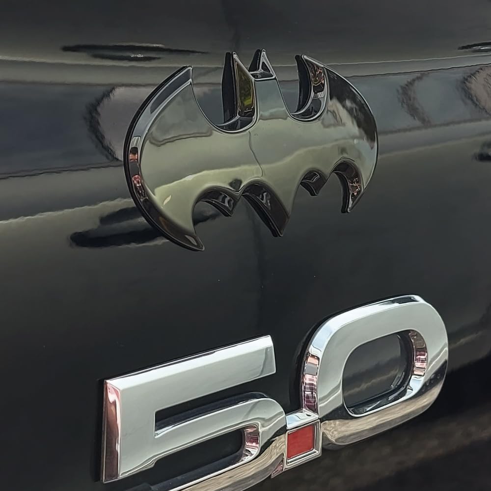 Fan Emblems Batman badge profile close-up showing 3D depth and durable edges