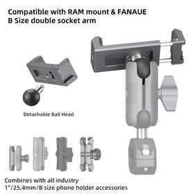 FANAUE clamp with silicone corners protecting phone from scratches