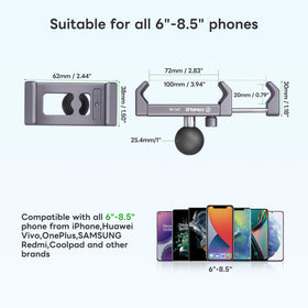 FANAUE close-up of 1-inch ball head adapter for smooth RAM compatibility