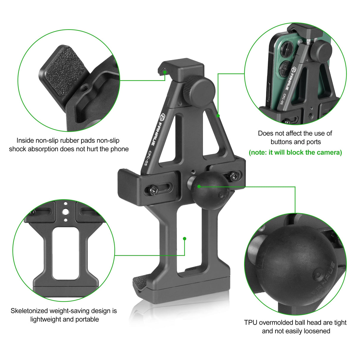 FANAUE rubber pad detail protecting phone screen and absorbing road vibration