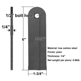 Fanmao close-up showing 1/2" hole and 1/4" thickness, clear bolt fit benefit