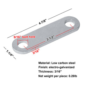 Fanmao close-up showing 3-1/2" center spacing and 9/16" bolt hole for precise fit