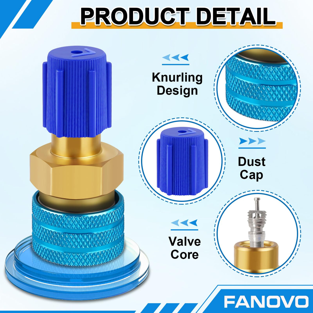 FANOVO low-pressure adapter closeup showing tight seal and durability benefit