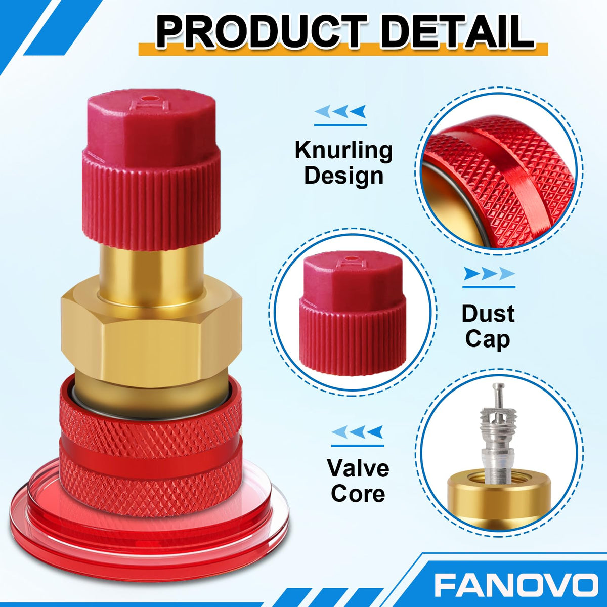 FANOVO valve core removal tool detail enabling safe core extraction benefit