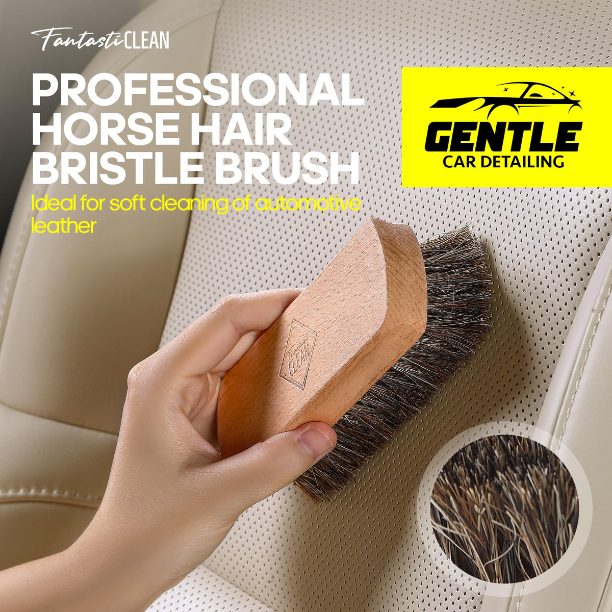 Fantasticlean brushes cleaning air vent crevice showing precision dirt removal benefit