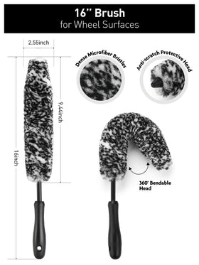 Fantasticlean close-up of soft synthetic bristles protecting wheel finish