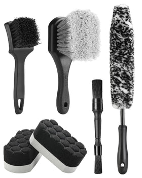 Fantasticlean front view of complete wheel brush kit, professional cleaning result