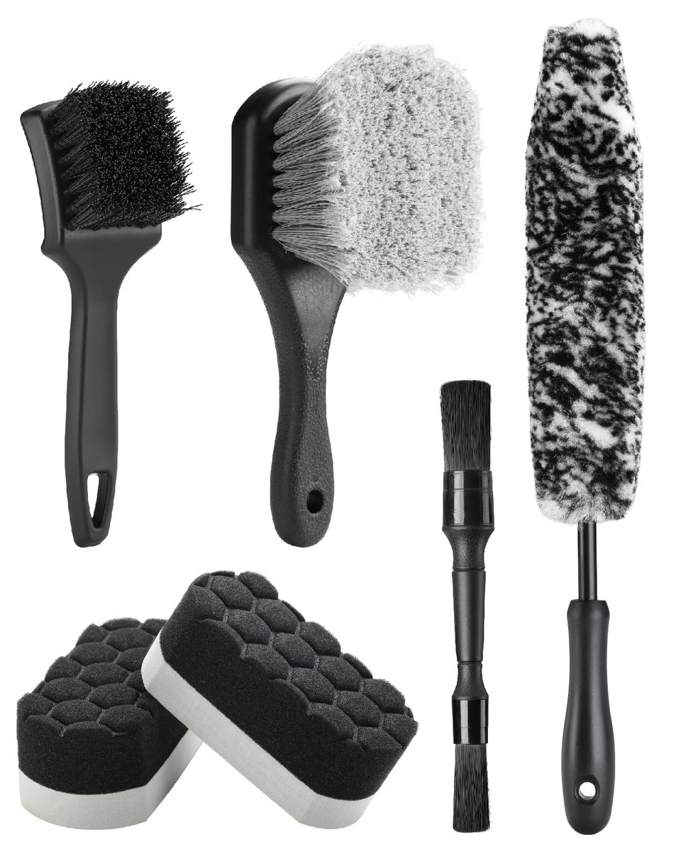 Fantasticlean front view of complete wheel brush kit, professional cleaning result
