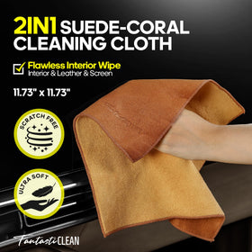 Fantasticlean horsehair leather brush close-up showing soft bristles for gentle cleaning