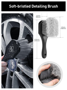 Fantasticlean long-handle brush cleaning alloy rim, easier deep access