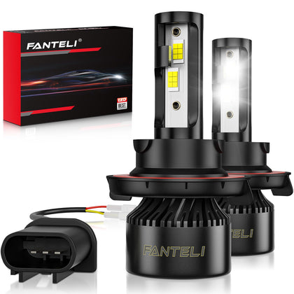 FANTELI front packaging showing two H13/9008 bulbs and quick install benefit